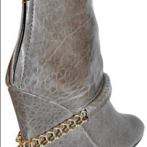 Givenchy gray wedge chain boots 37 - Picture 3 of 9